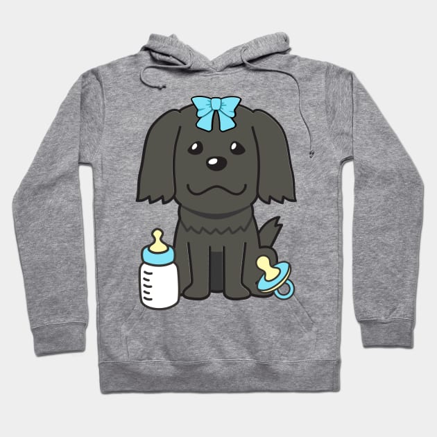 Cute baby sheepdog getting its milk and pacifier Hoodie by Pet Station